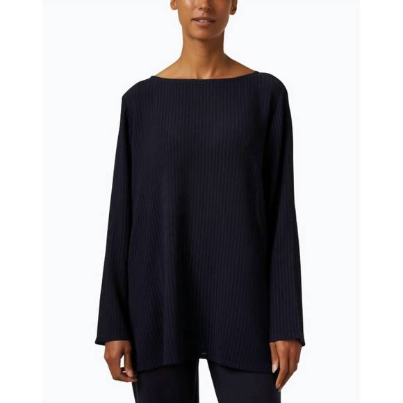 NEW EILEEN FISHER bateau neck tunic top in nocturne - Picture 1 of 3